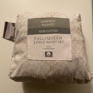 GARMENT WASHED 3 PIECES DUVET SET